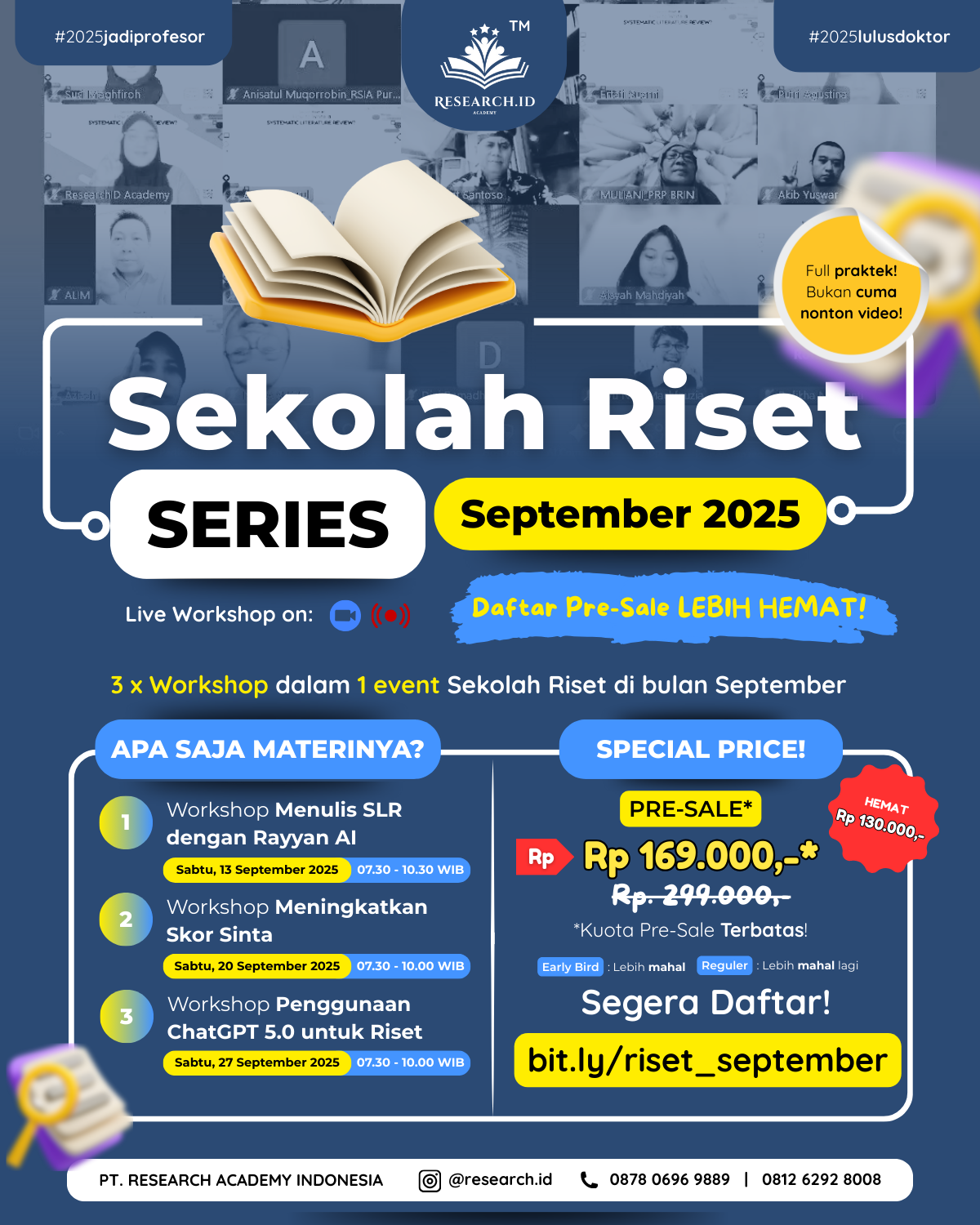 π¨ PRE-SALE Workshop Sekolah Riset Research.ID Academy π